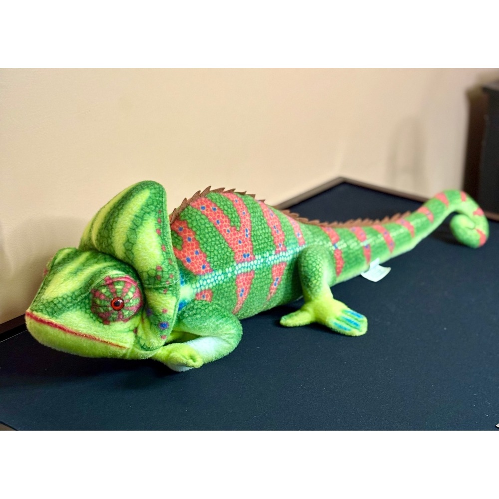 Viahart Tiger Tale Toys 30" Jumbo Chamille Chameleon Lizard Plush Stuffed Animal